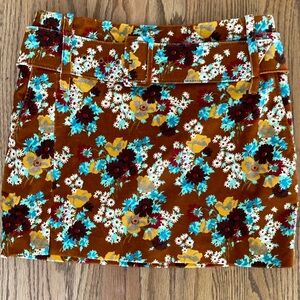 STAUD Velvet Floral Mini Skirt with Belt NWOT